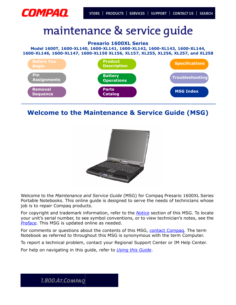 Compaq 1600XL User Manual | 150 pages