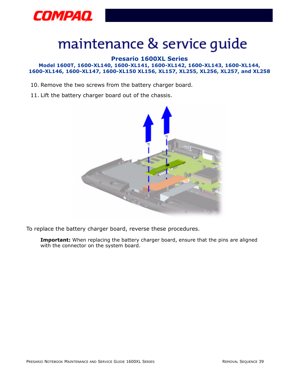 Presario 1600xl series | Compaq 1600XL User Manual | Page 125 / 150