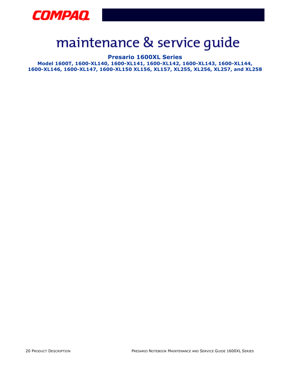 Presario 1600xl series | Compaq 1600XL User Manual | Page 26 / 150