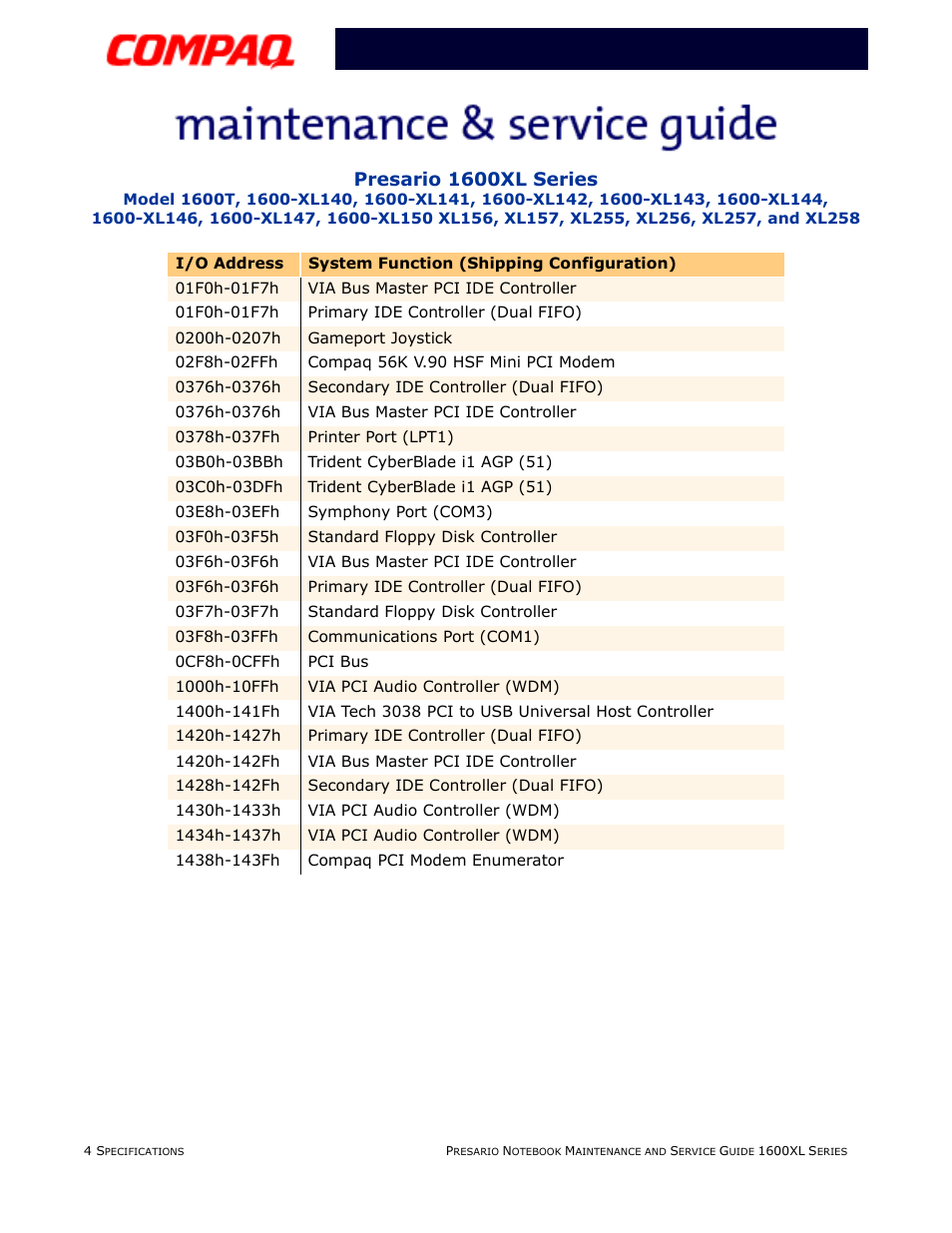 Presario 1600xl series | Compaq 1600XL User Manual | Page 30 / 150