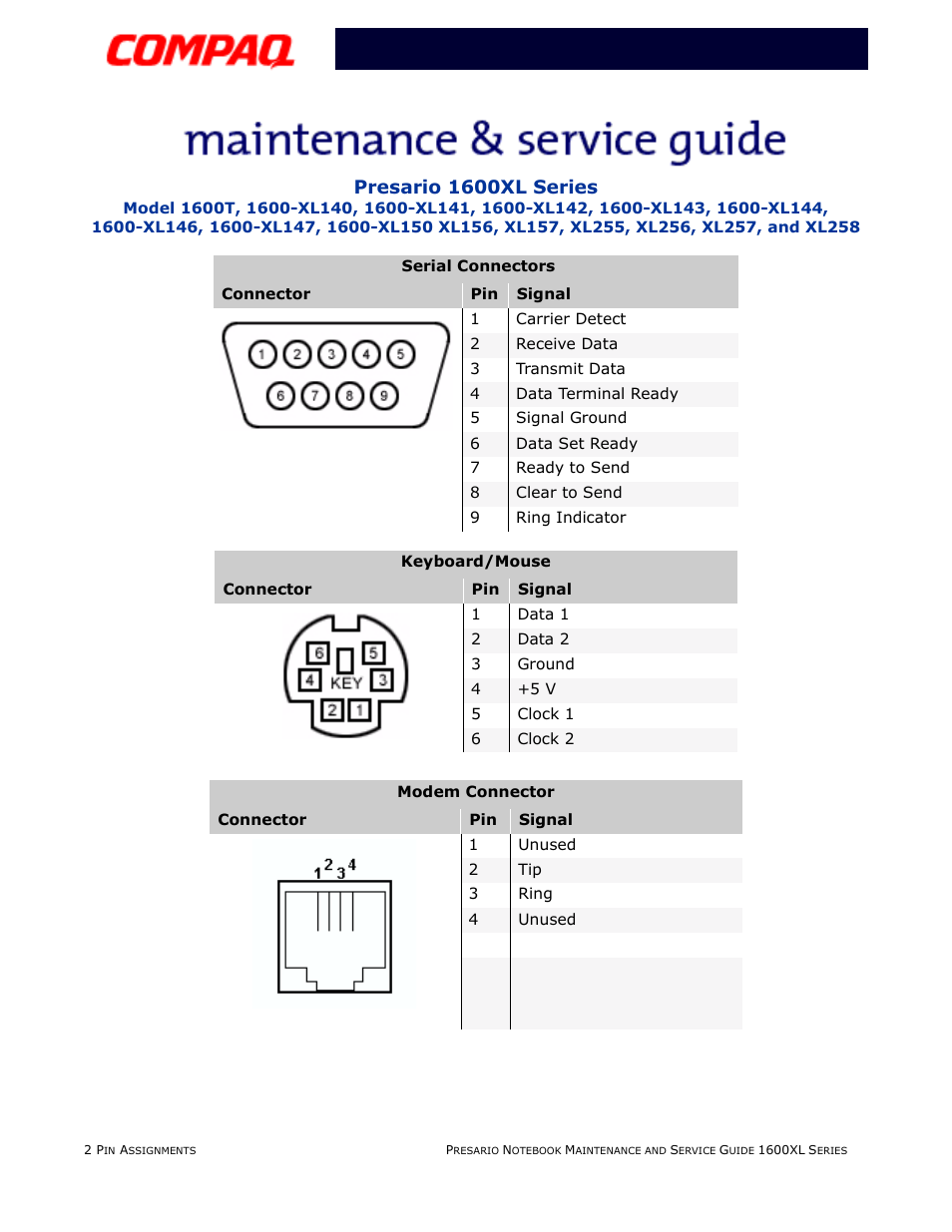 Presario 1600xl series | Compaq 1600XL User Manual | Page 40 / 150