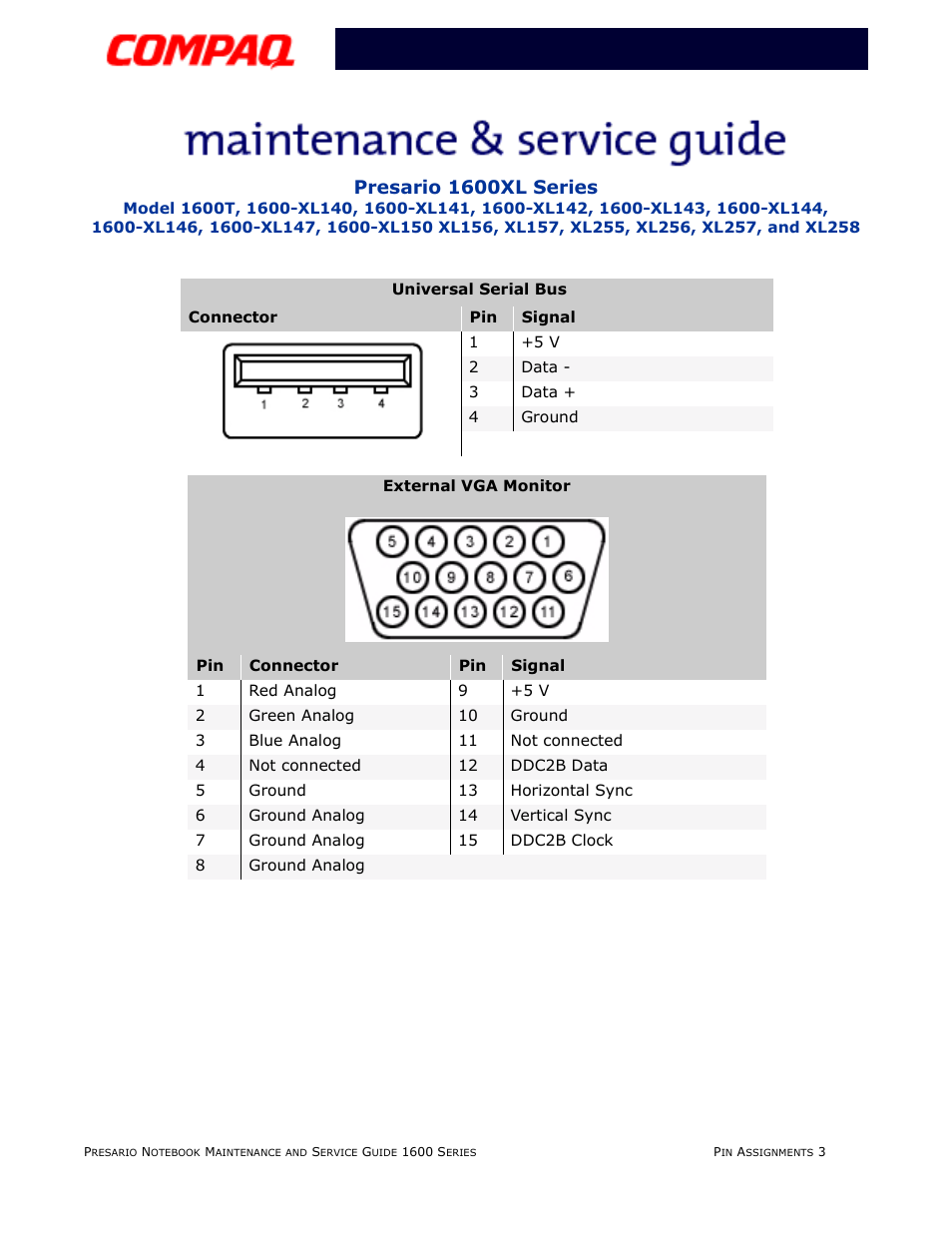 Presario 1600xl series | Compaq 1600XL User Manual | Page 41 / 150