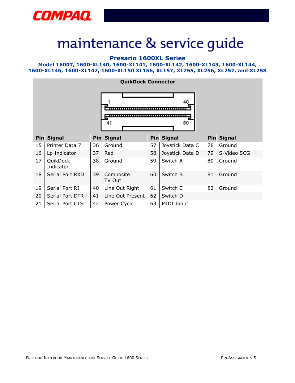 Presario 1600xl series | Compaq 1600XL User Manual | Page 43 / 150