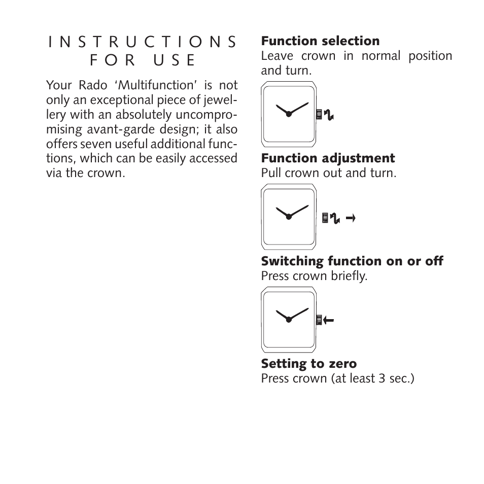 RADO Ceramica_Multifunction User Manual | 6 pages