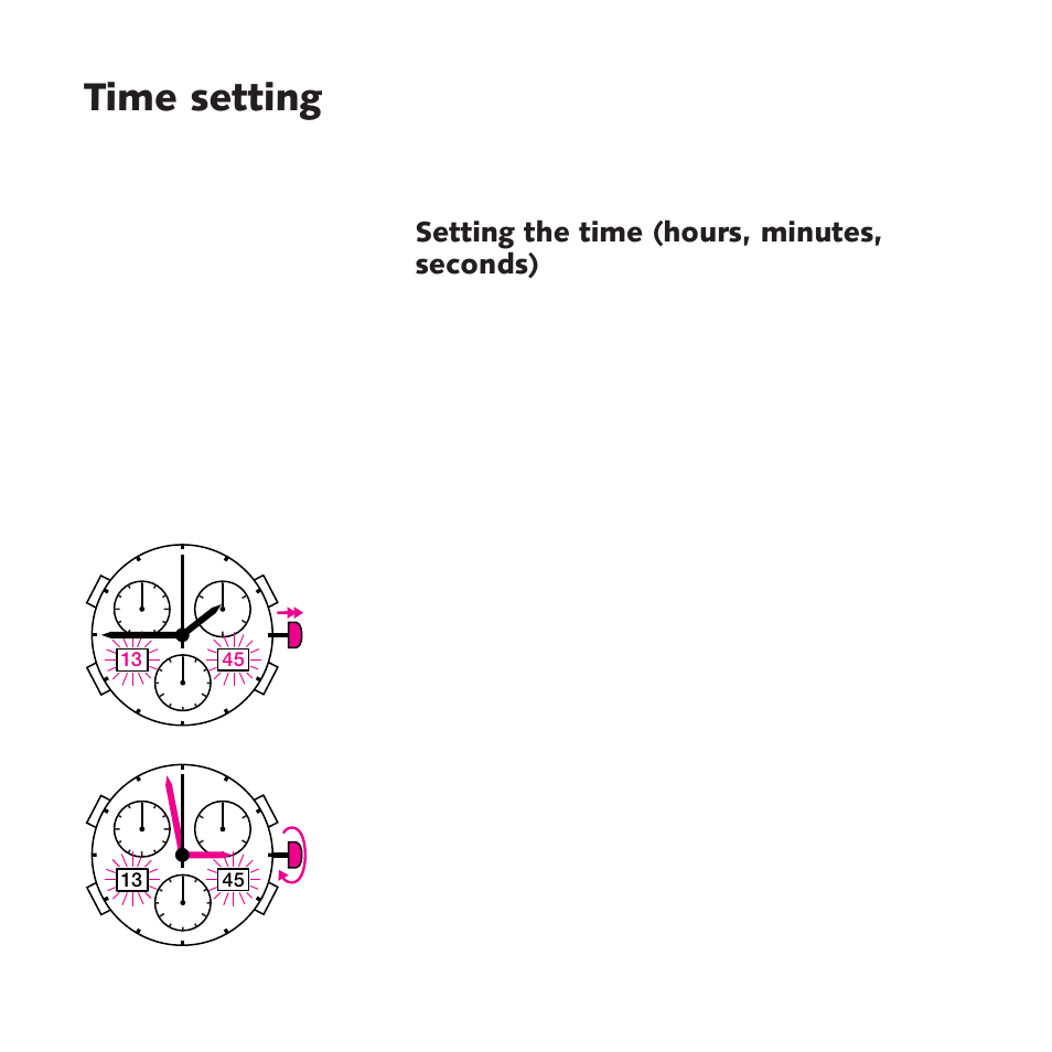 Time setting | RADO Chronograph_DiaMaster_maxi User Manual | Page 9 / 16