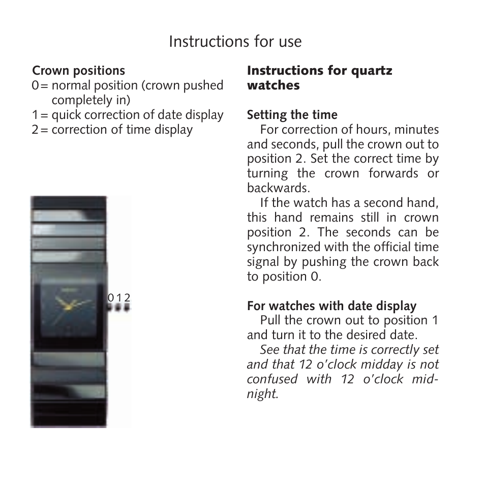 Instructions for use | RADO International_Guarantee User Manual | Page 4 / 5