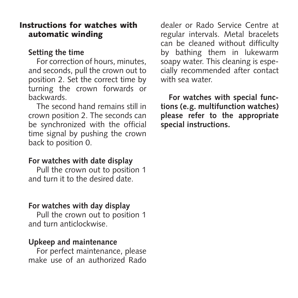 RADO International_Guarantee User Manual | Page 5 / 5
