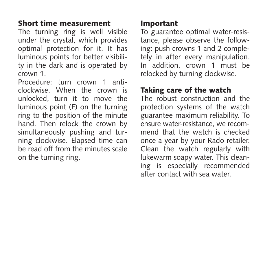 RADO Scuba_TheOriginal User Manual | Page 2 / 2