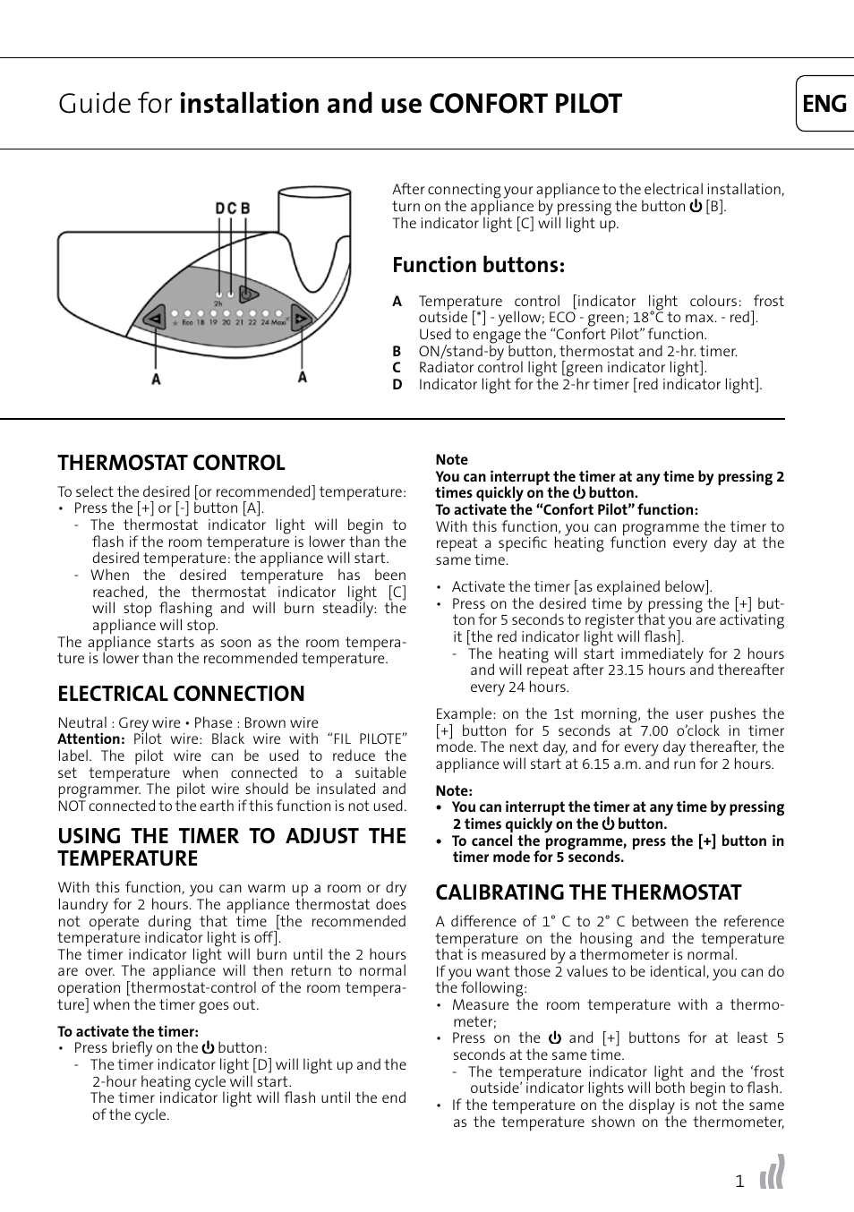 Radson Confort Pilot User Manual | 8 pages