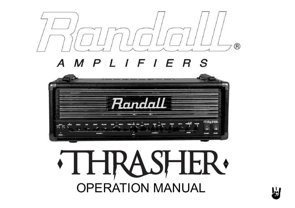 Randall Amplifiers THRASHER 50 User Manual | 7 pages