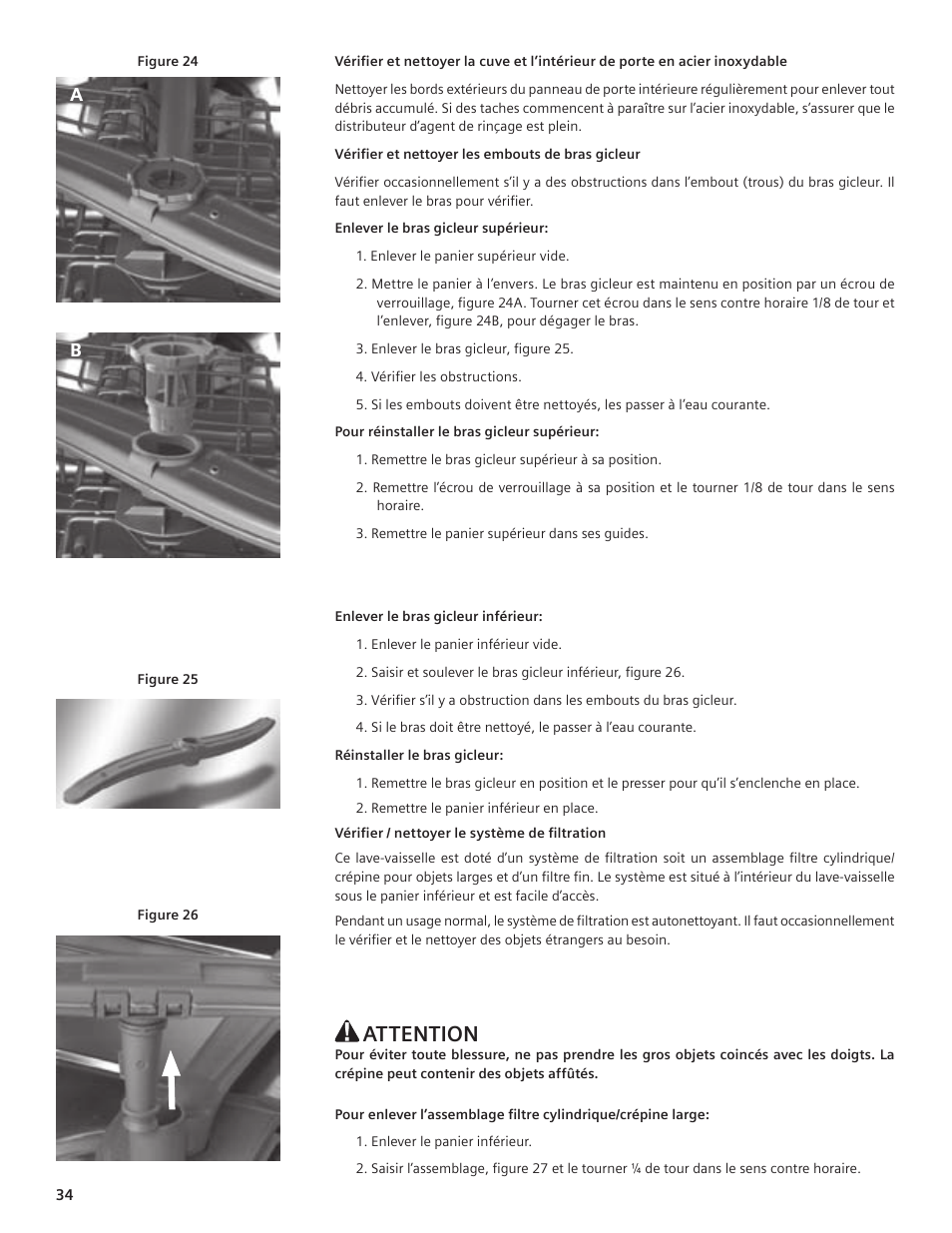 Attention | Bosch SHE55C User Manual | Page 34 / 64