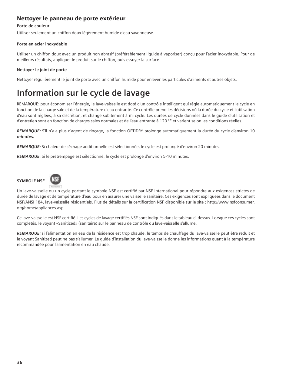 Information sur le cycle de lavage | Bosch SHE55C User Manual | Page 36 / 64