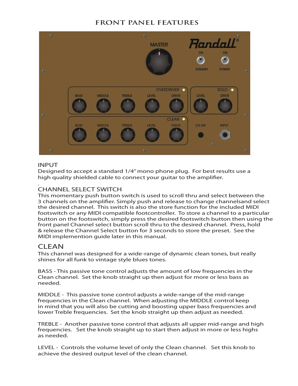 Nbking100_pg2dh, Clean | Randall Amplifiers NB KING100 User Manual | Page 3 / 7