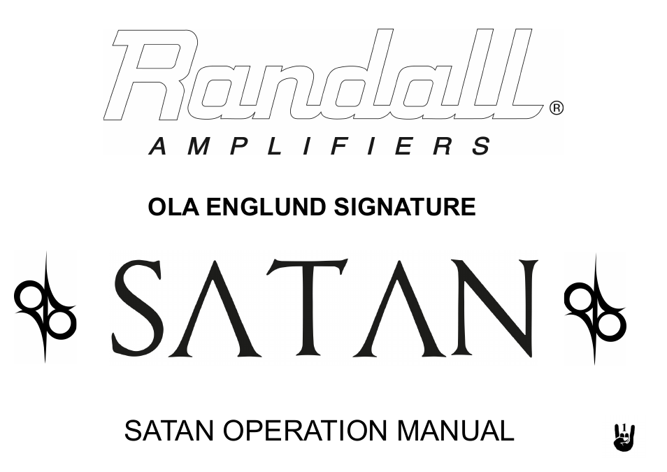 Randall Amplifiers SATAN User Manual | 6 pages