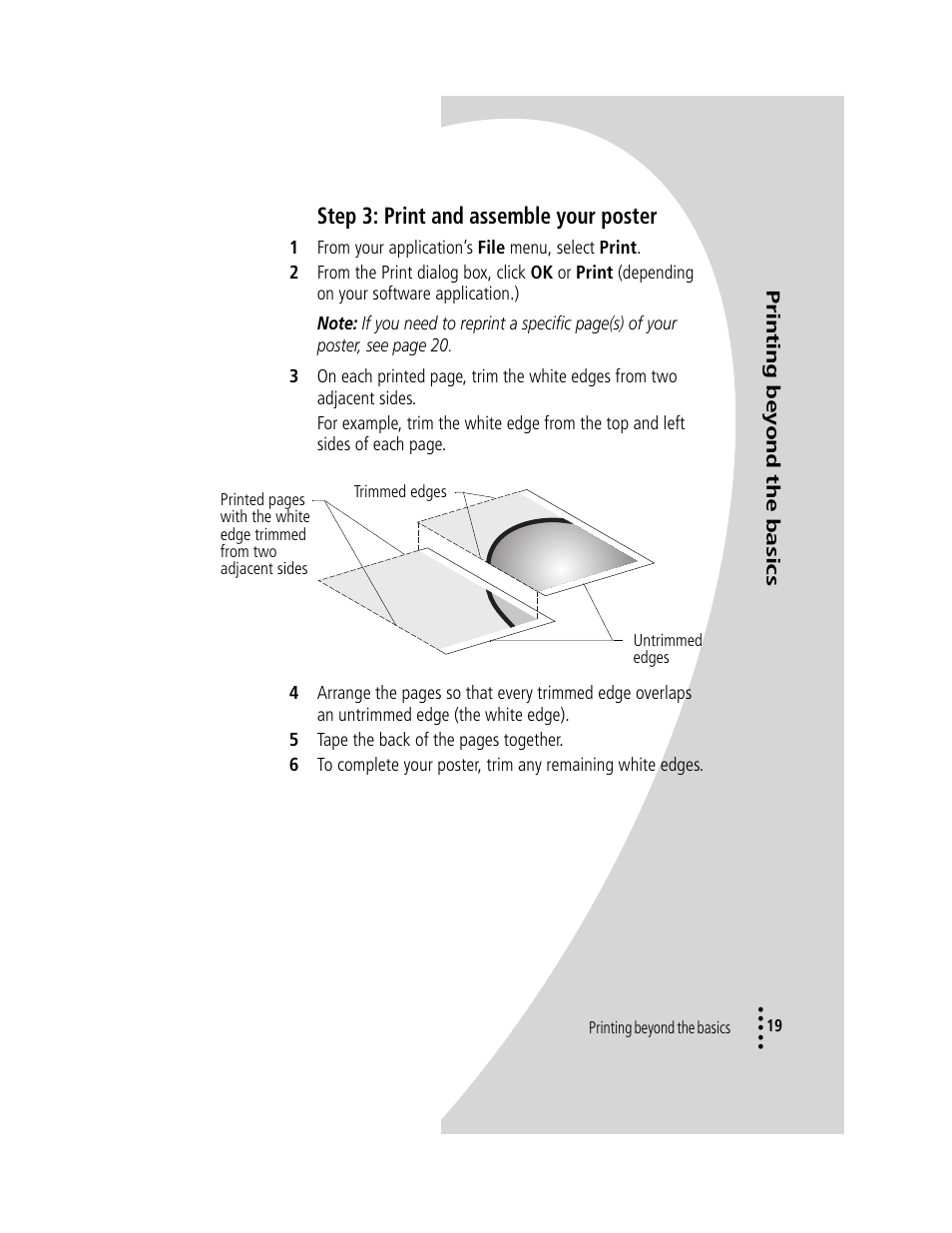 Step 3: print and assemble your poster | Compaq IJ1200 User Manual | Page 23 / 48