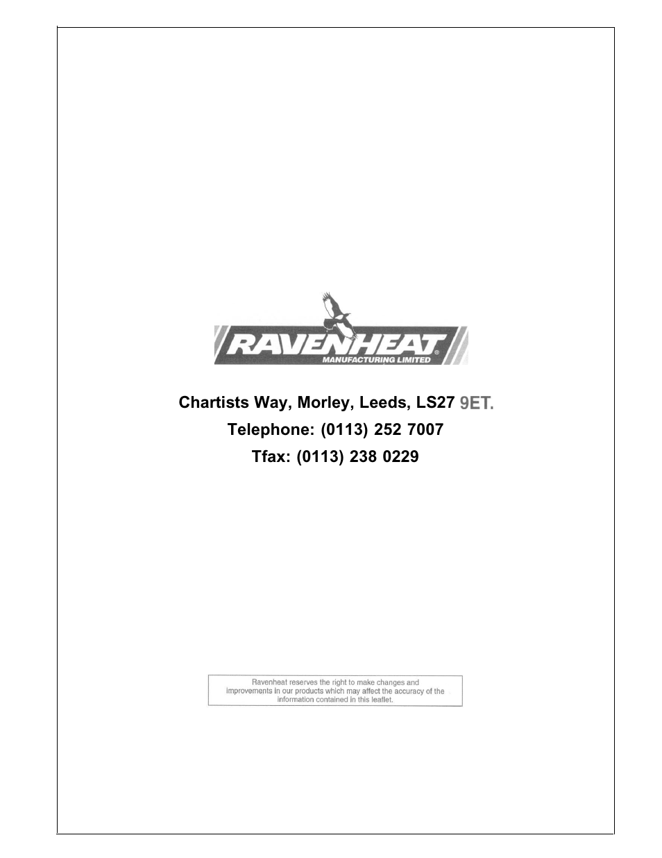 Ravenheat LS80 User Manual | Page 4 / 4