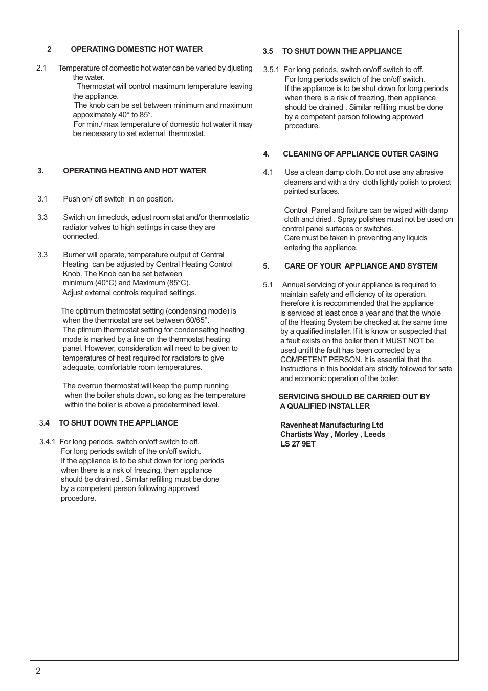 Ravenheat CSI PRIMARY (old model) User Manual | Page 2 / 4