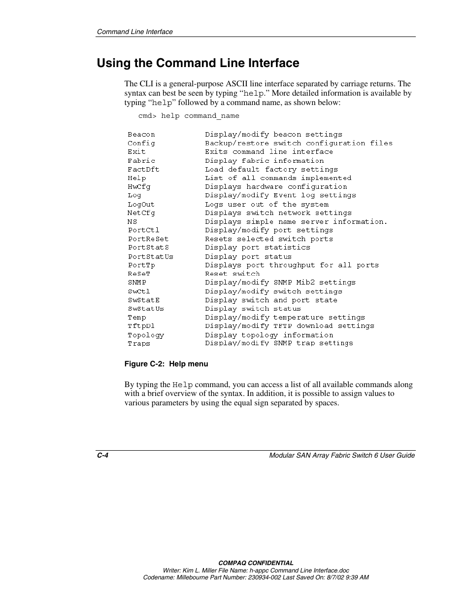 Using the command line interface | Compaq 230934-002 User Manual | Page 111 / 170
