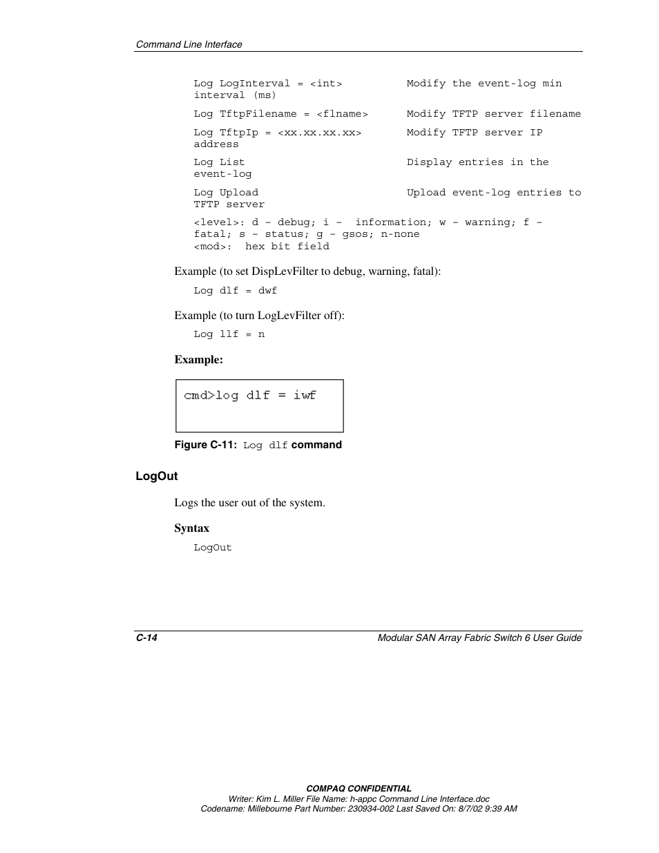 Logout | Compaq 230934-002 User Manual | Page 121 / 170