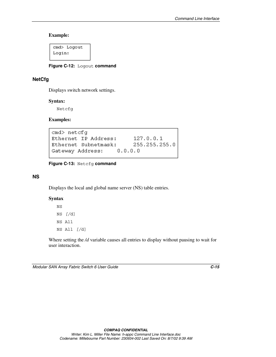 Netcfg | Compaq 230934-002 User Manual | Page 122 / 170