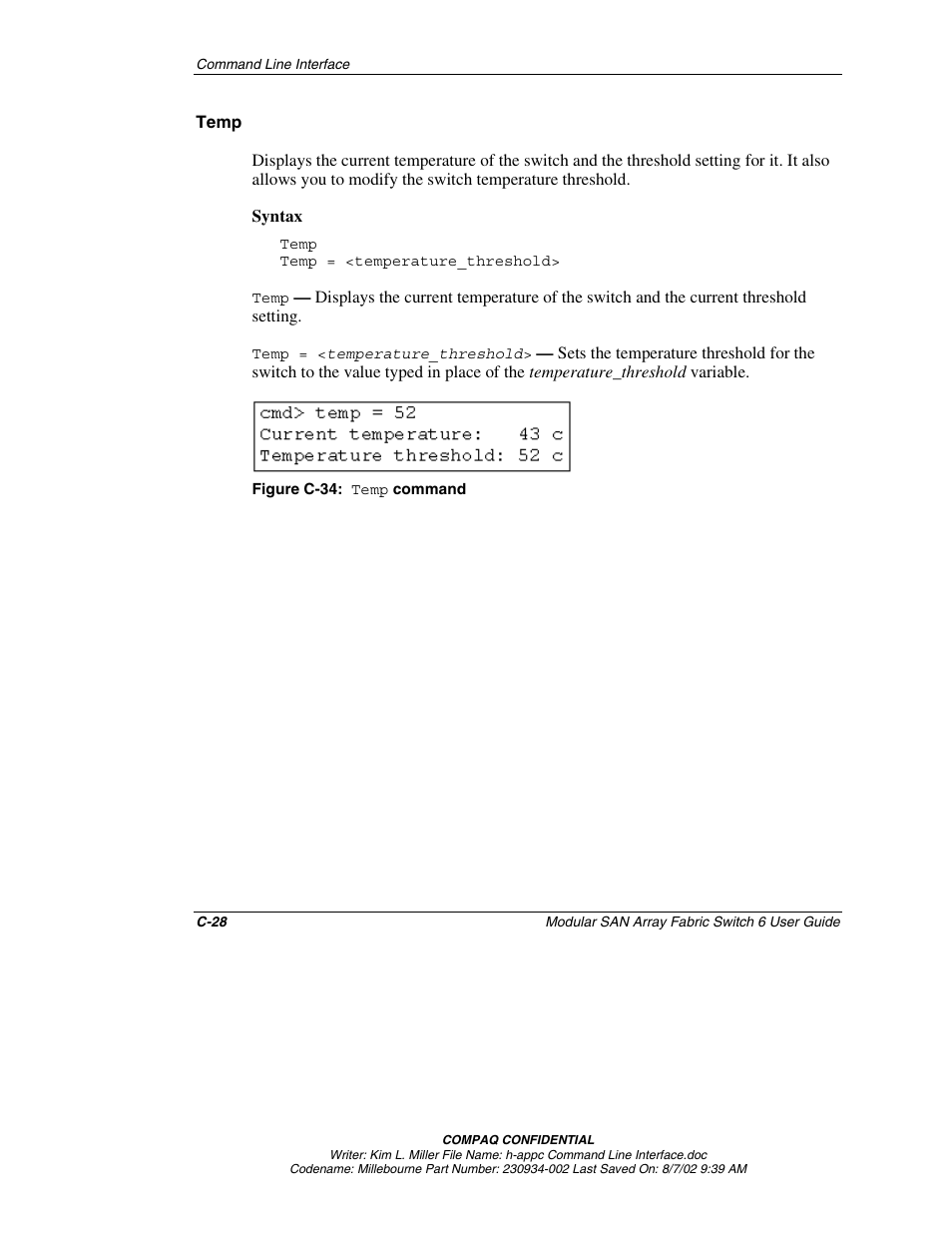 Temp | Compaq 230934-002 User Manual | Page 135 / 170