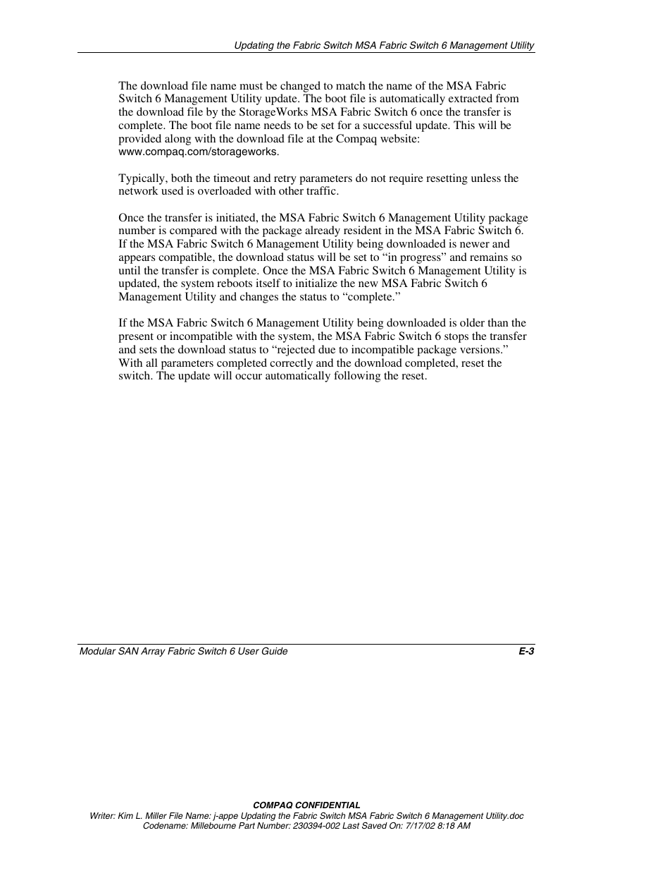 Updating the switch using the boot menu | Compaq 230934-002 User Manual | Page 162 / 170