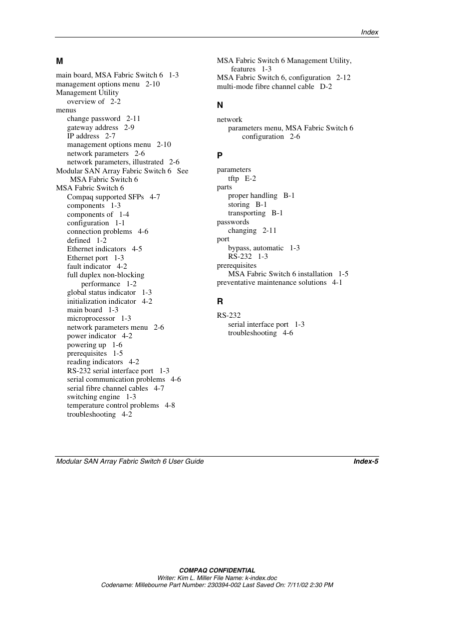 Compaq 230934-002 User Manual | Page 168 / 170