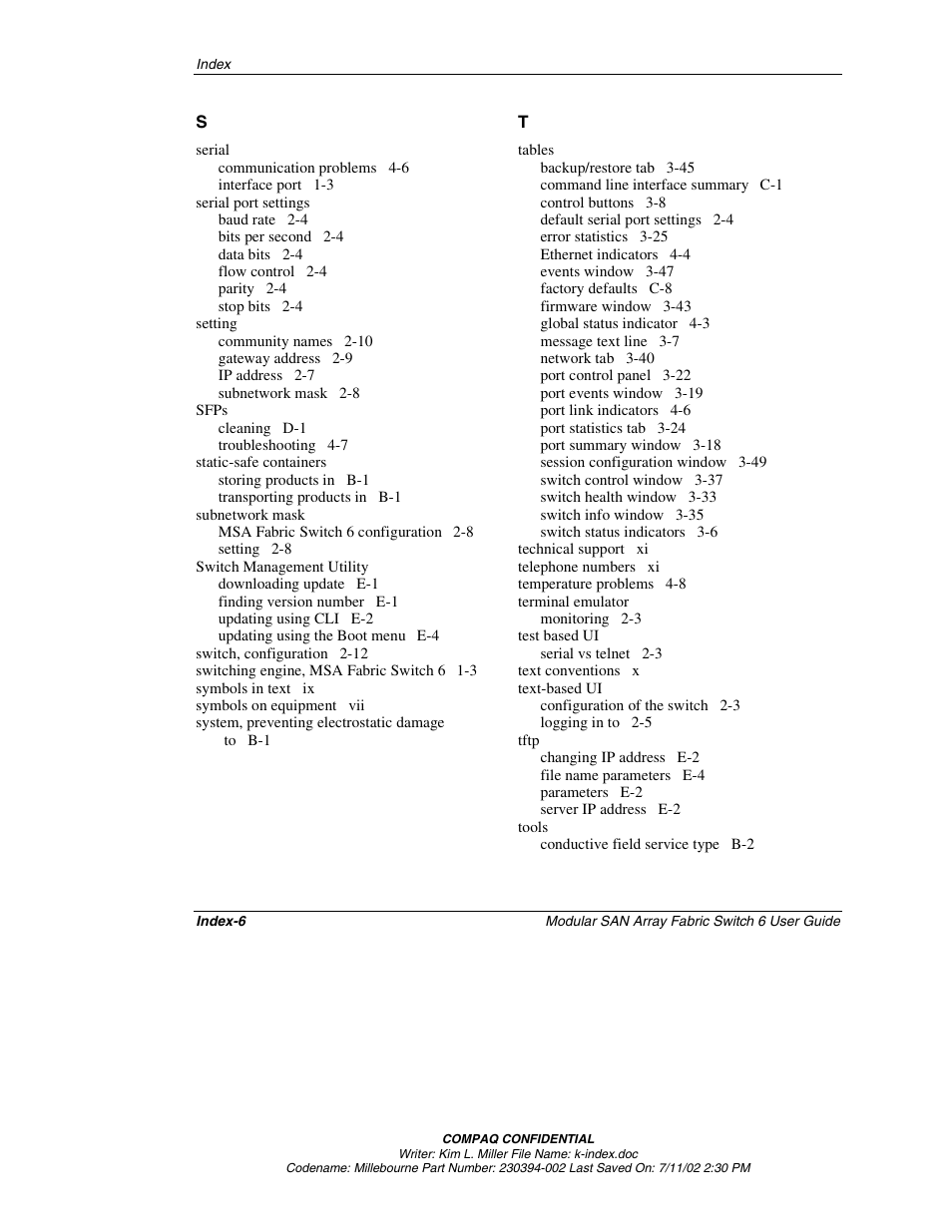 Compaq 230934-002 User Manual | Page 169 / 170