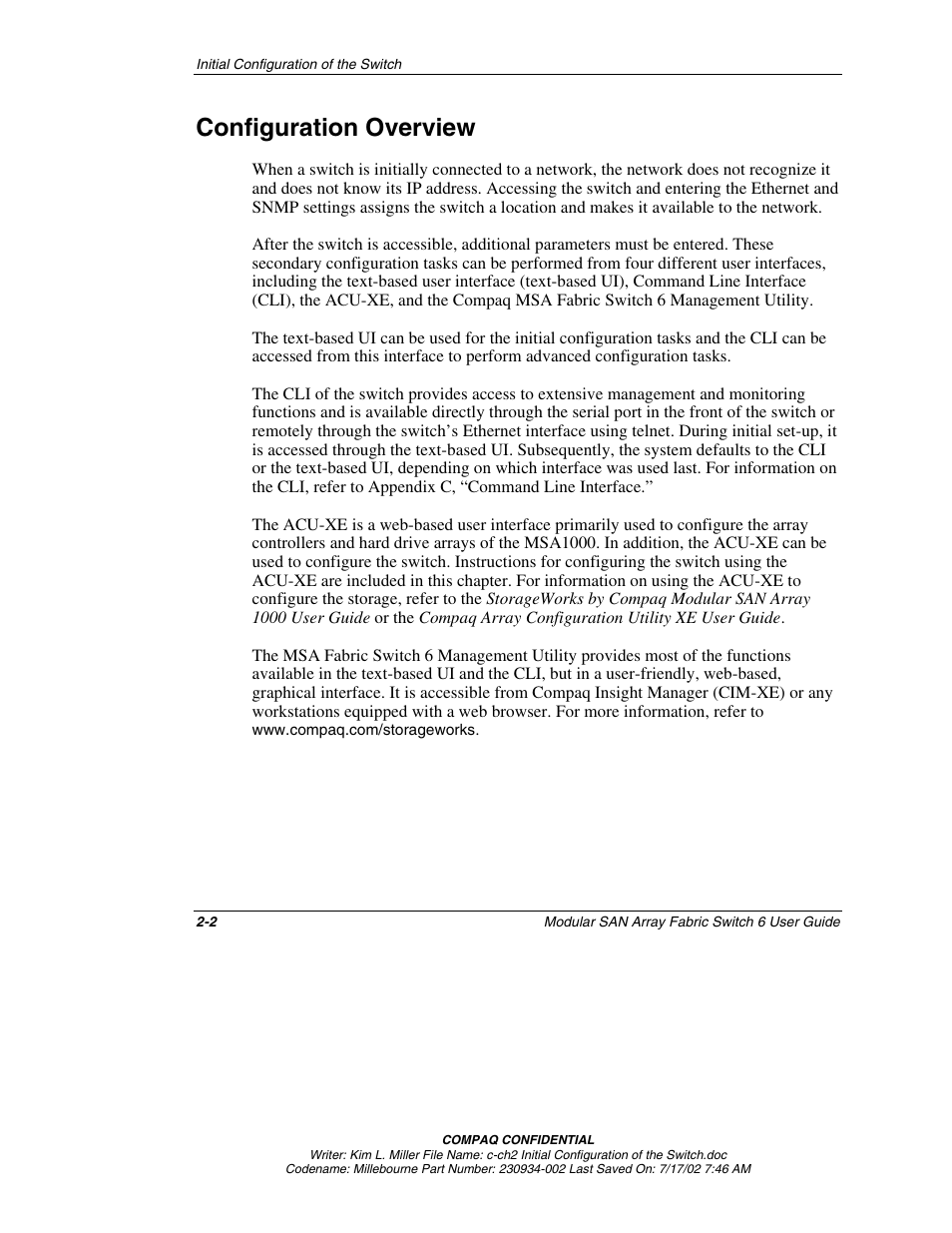 Configuration overview, Configuration overview -2 | Compaq 230934-002 User Manual | Page 19 / 170