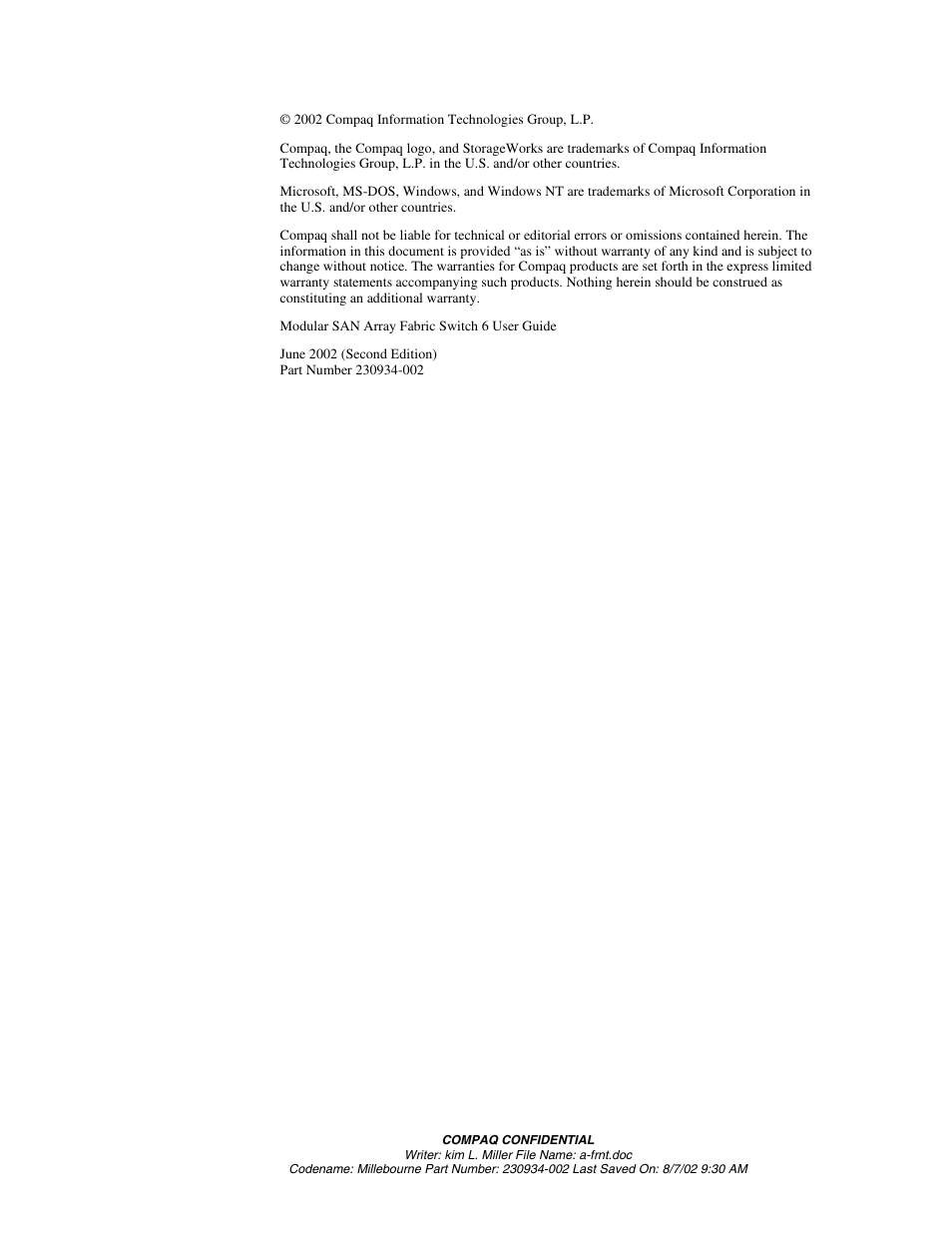 Compaq 230934-002 User Manual | Page 2 / 170