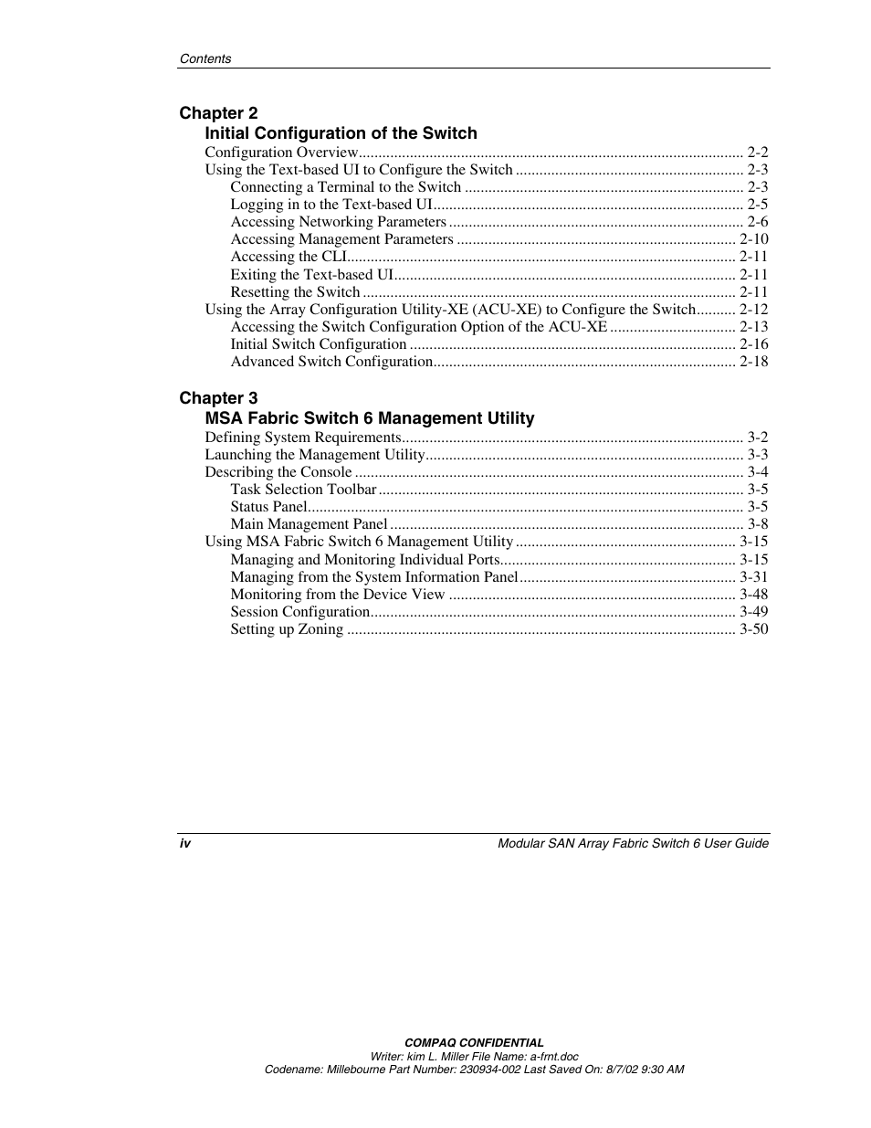 Compaq 230934-002 User Manual | Page 4 / 170