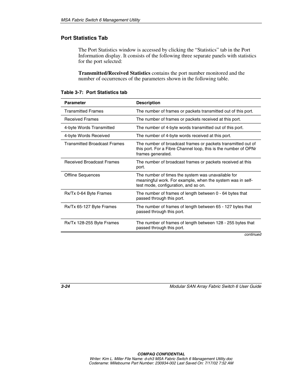Port statistics tab | Compaq 230934-002 User Manual | Page 59 / 170
