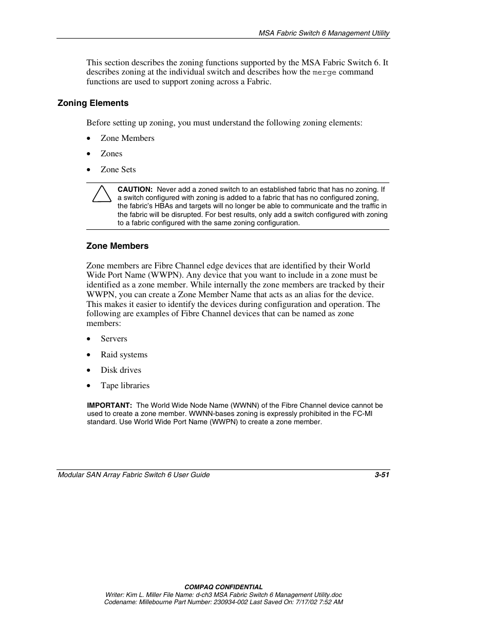 Zoning elements | Compaq 230934-002 User Manual | Page 86 / 170