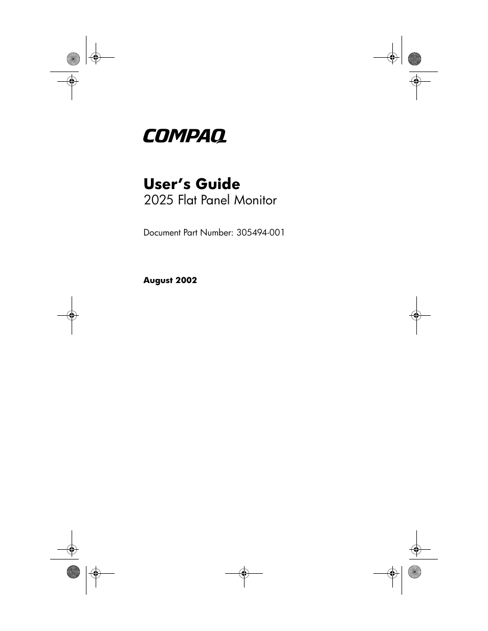 Compaq TFT 2025 User Manual | 36 pages