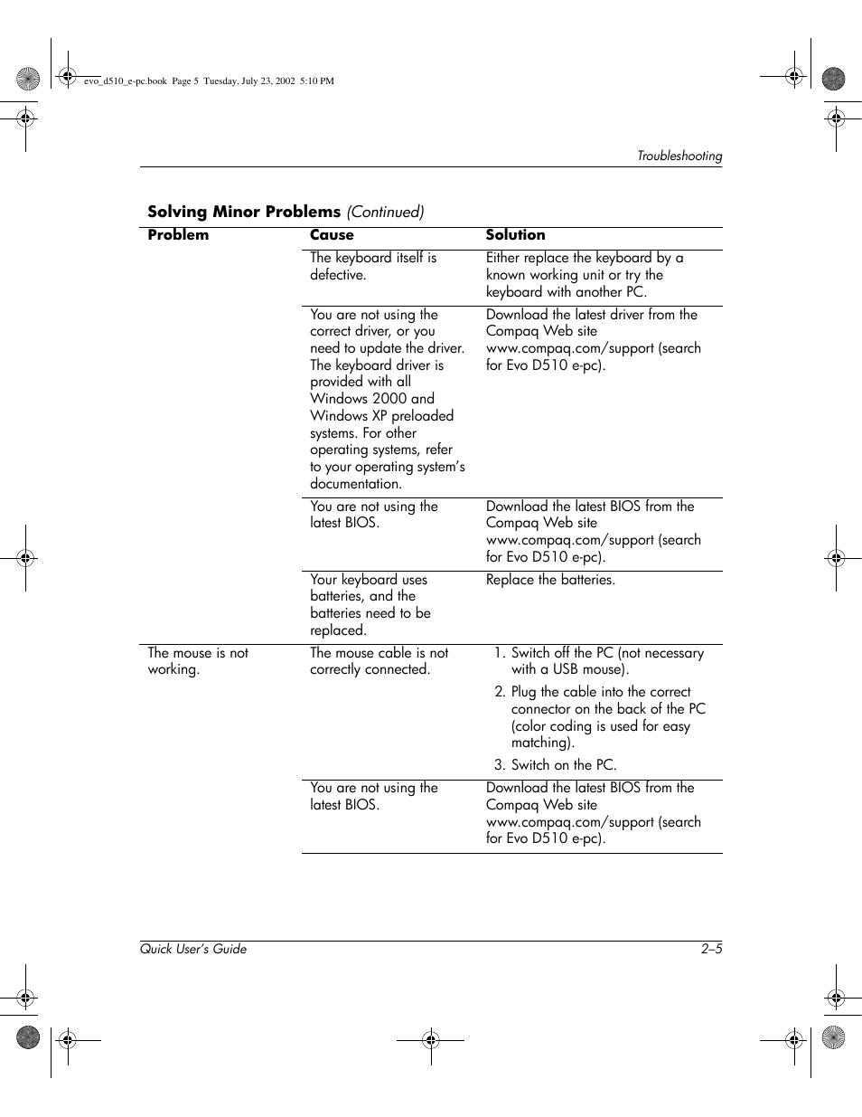 Compaq Evo D510 e-pc User Manual | Page 15 / 35