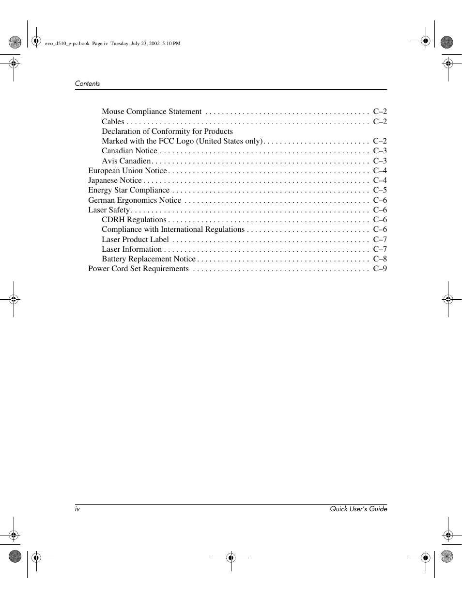 Compaq Evo D510 e-pc User Manual | Page 4 / 35