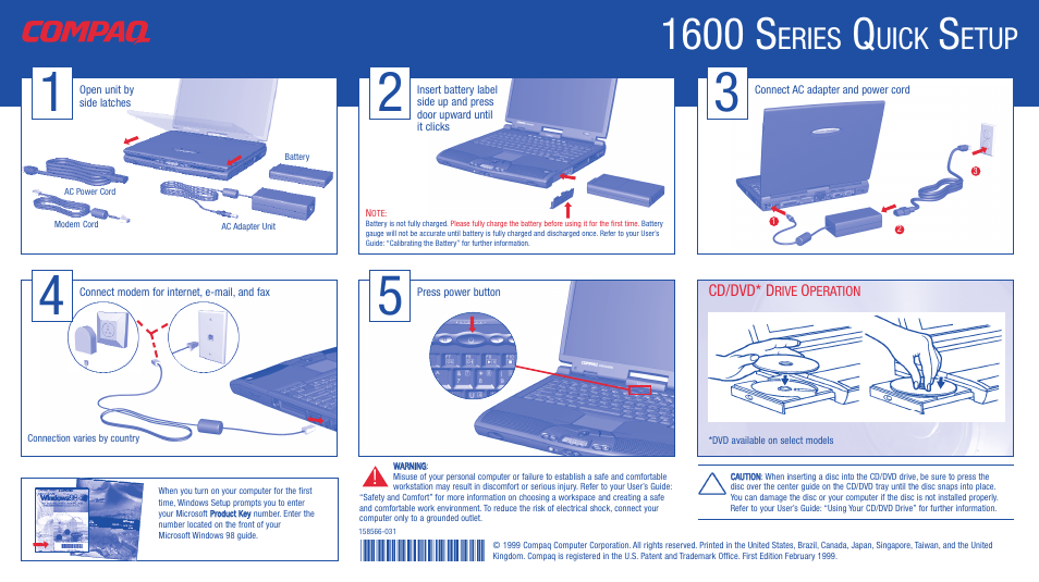 Compaq 1600 User Manual | 2 pages