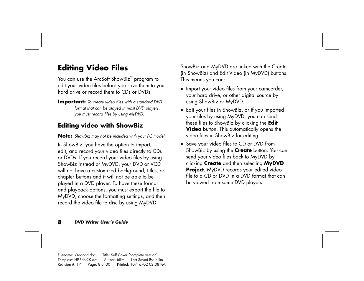 Editing video files | Compaq Presario 6201IL User Manual | Page 12 / 30