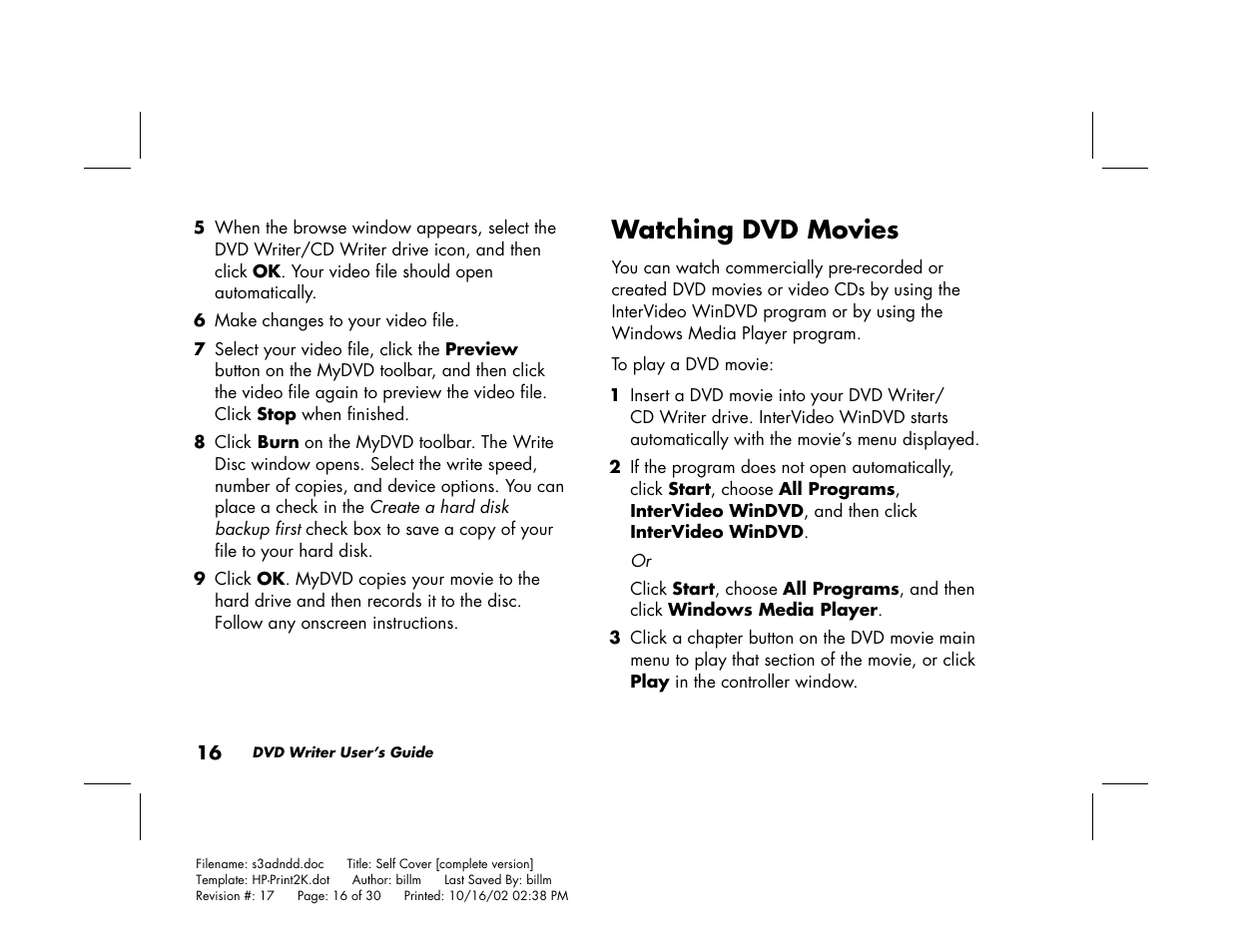 Watching dvd movies | Compaq Presario 6201IL User Manual | Page 20 / 30