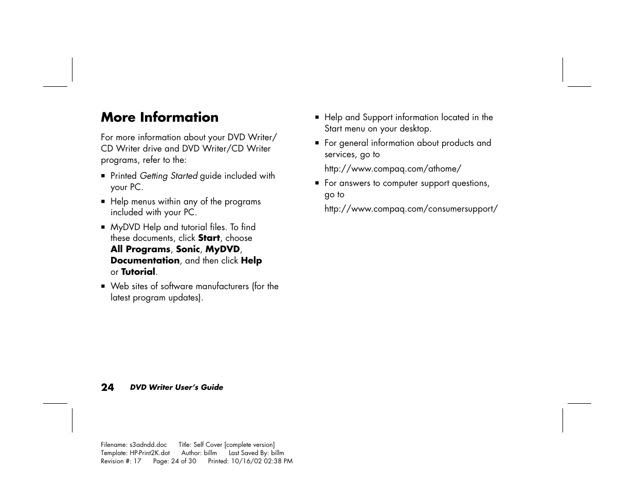 More information | Compaq Presario 6201IL User Manual | Page 28 / 30