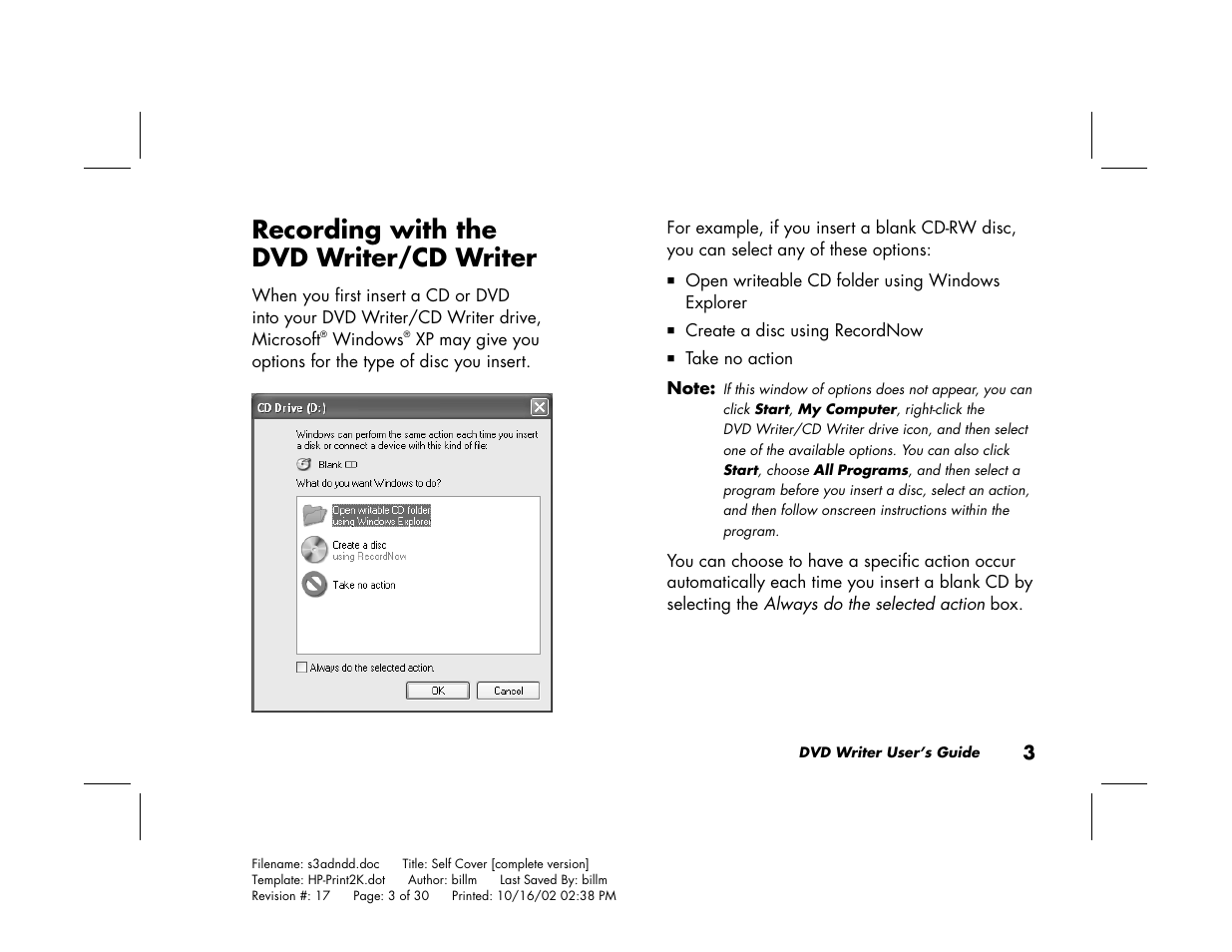 Recording with the dvd writer/cd writer | Compaq Presario 6201IL User Manual | Page 7 / 30