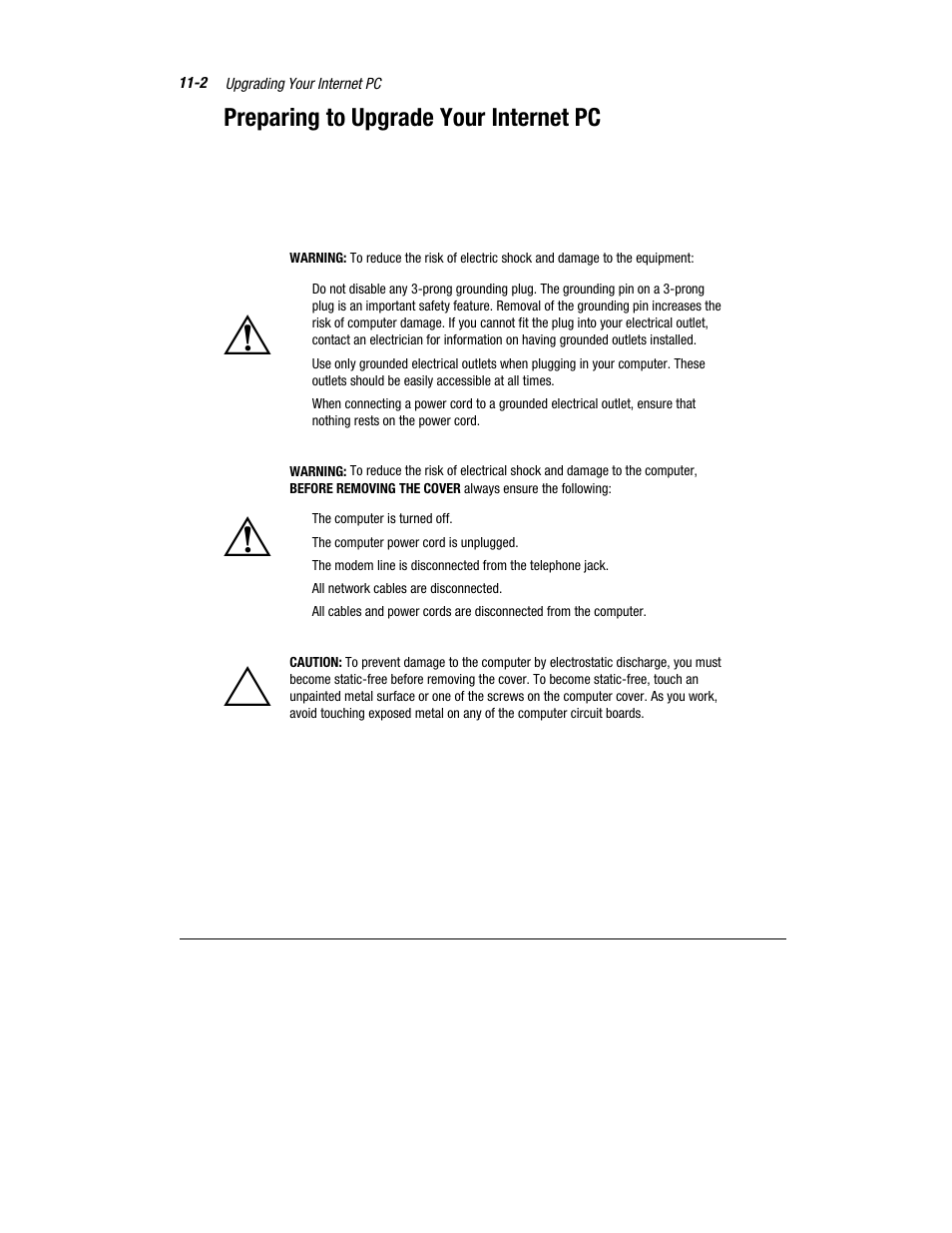 Preparing to upgrade your internet pc | Compaq Presario 7360 User Manual | Page 85 / 214