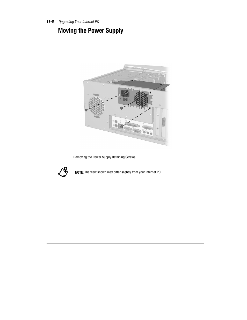 Moving the power supply | Compaq Presario 7360 User Manual | Page 91 / 214