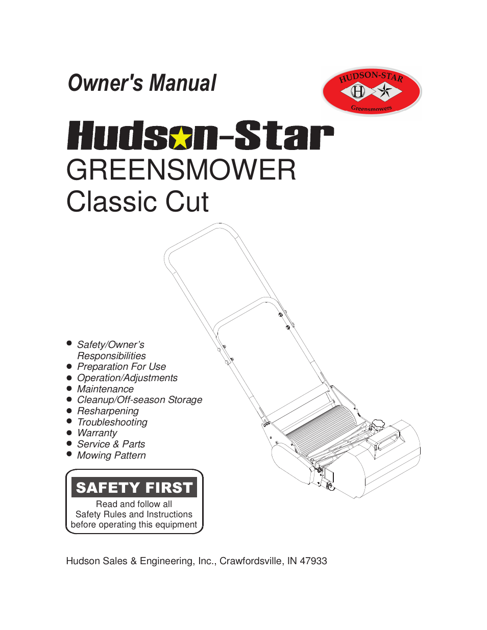 Reel Mowers HSCC User Manual | 17 pages