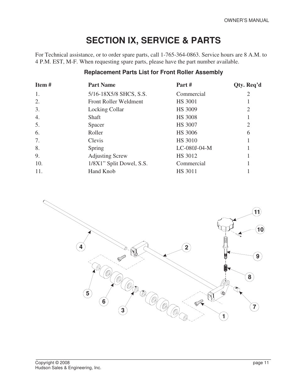 Reel Mowers HSCC User Manual | Page 11 / 17