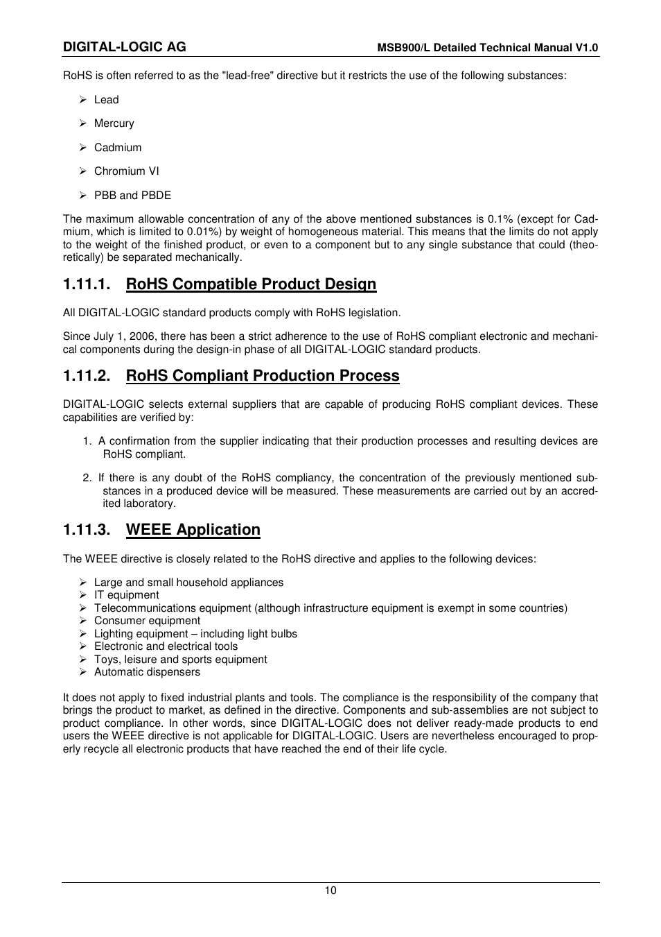 1 rohs compatible product design, 2 rohs compliant production process, 3 weee application | Rohs compatible product design, Rohs compliant production process, Weee application | Compaq MSB900 User Manual | Page 10 / 66