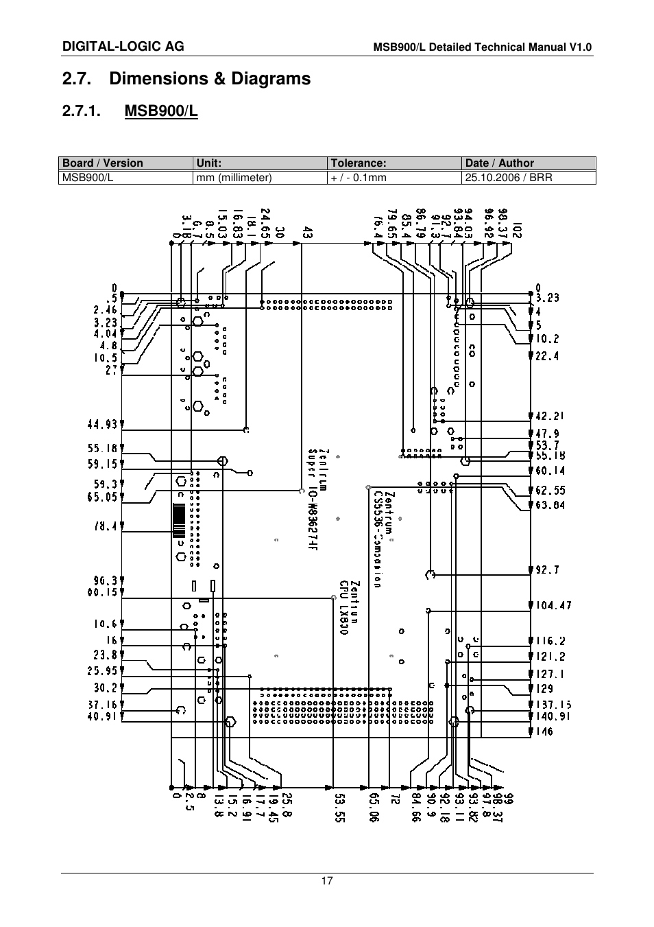 7 dimensions & diagrams, 1 msb900/l, Dimensions & diagrams | Msb900/l | Compaq MSB900 User Manual | Page 17 / 66