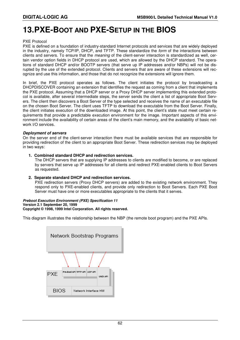 13 pxe-boot and pxe-setup in the bios, Pxe-boot and pxe-setup in the bios, Pxe-b | Pxe-s, Bios, Oot and, Etup in the | Compaq MSB900 User Manual | Page 62 / 66