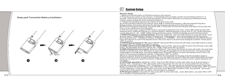 System setup | Relacart Electronics UR-222S User Manual | Page 8 / 10