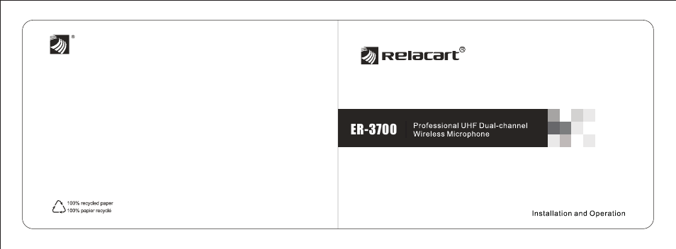Relacart Electronics ER-3700 User Manual | 9 pages